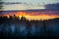 Farbiger Himmel bei Sonnenuntergang in Finnland