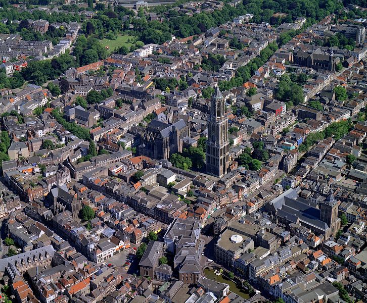 1989: Historische Luftaufnahme der Kathedrale von Utrecht von Frans Rombout