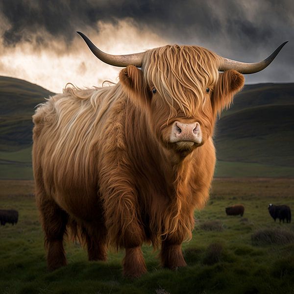 Schottischer Highlander im Feld von Harvey Hicks