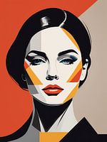 Pop Art Frau Porträt Abstrakte Geometrische Kunst