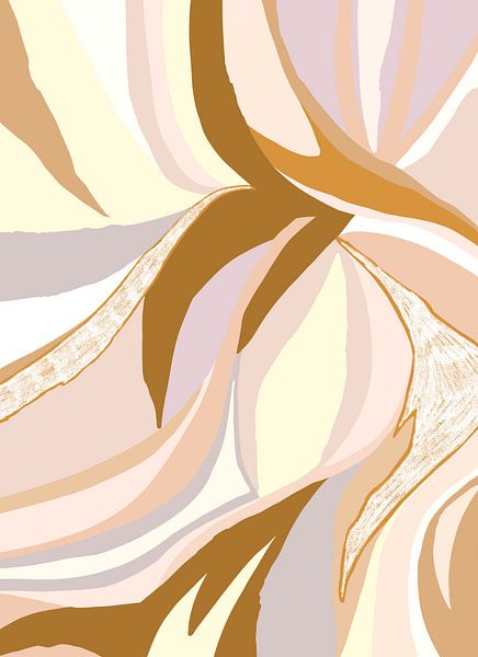 Modern Abstract | Bruin Beige Paars van Bohomadic Studio