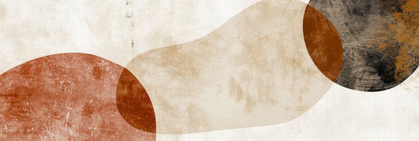 Minimalismus-Panorama abstrakte Boho und japanische Kunstformen von Digitale Schilderijen