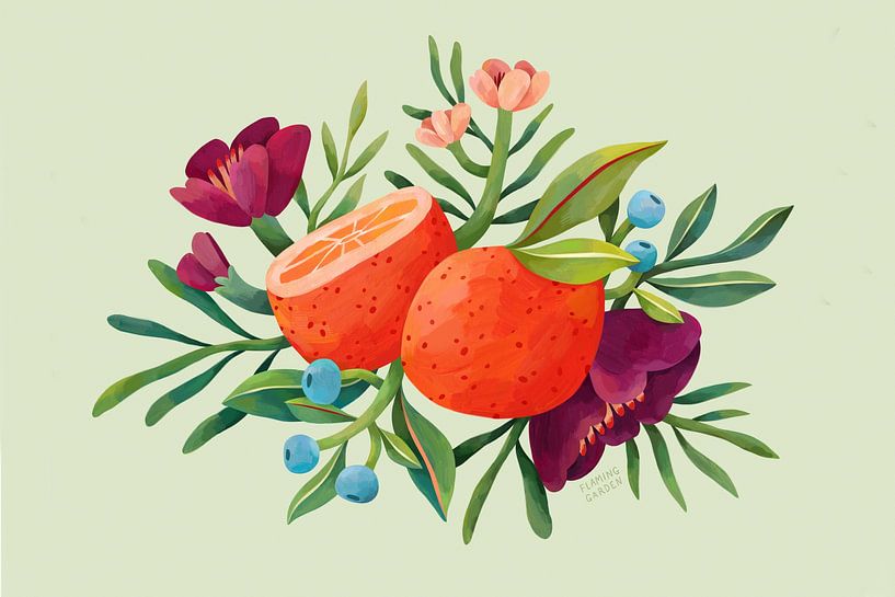 Orangen von Flaming Garden by The Artcircle
