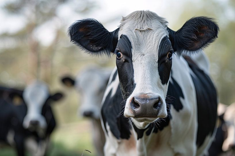 Black and white cow nearby in the meadow by Imperial Art House