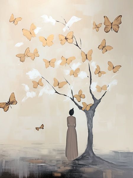 Japandi, Schmetterlingsbaum III von Caroline Guerain