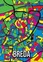Breda Brabant Pop Art Colourful city plan