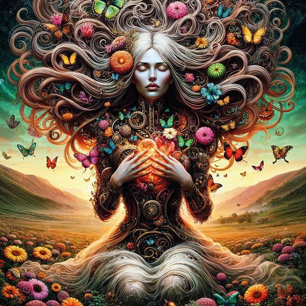 Nature, humanité et IA, compatibles ou ? par Betty Maria Digital Art