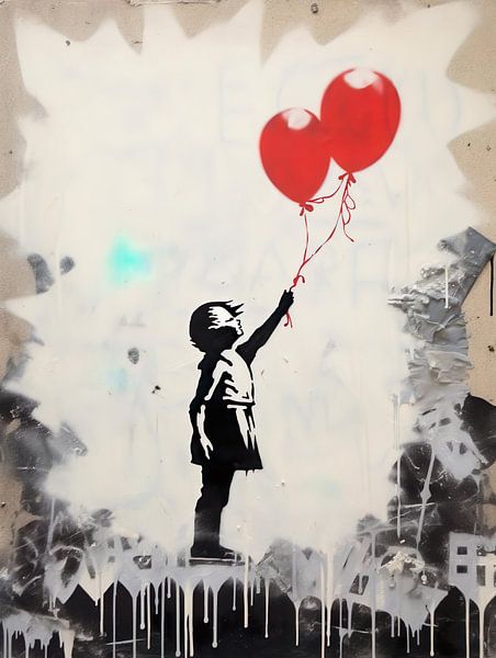 Banksy-Hommage Niemals aufgeben von PixelPrestige