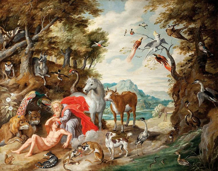 De schepping van Adam, Jan Breughel, el Joven van All the Masters