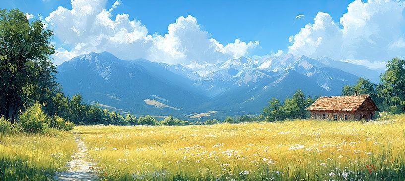 Serenity in the Bulgarian Heights by Abstract Painting