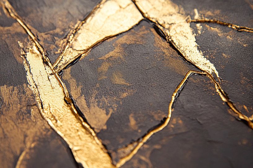 Abstract painting with gold accents by Imperial Art House