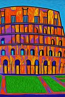 Kolosseum Pop Art Gemälde