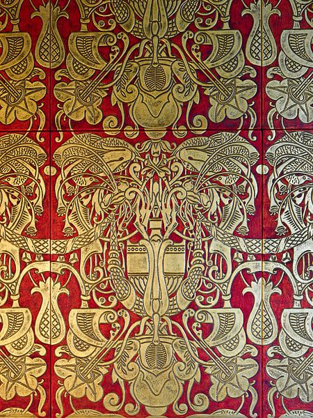 Jugendstil-Ledertapete 1905 von Johann Heinrich Vogeler von Ralph Rainer Steffens