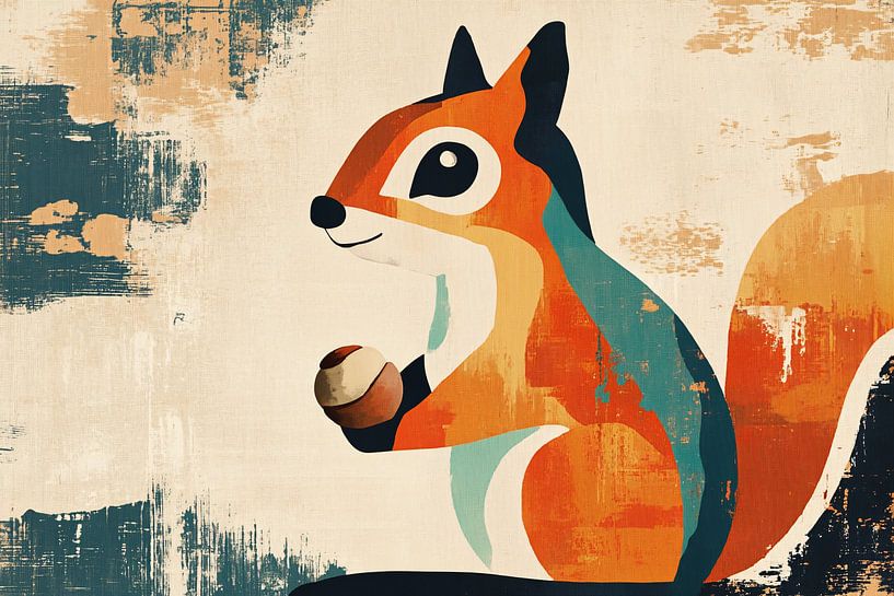 Buntes Eichhörnchen im modernen Stil von Imperial Art House