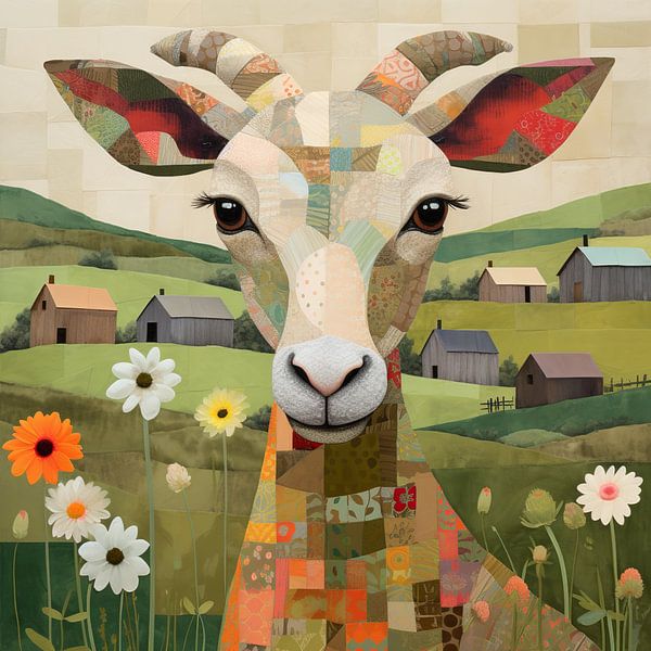 Patchwork Goat by Wonderful Art