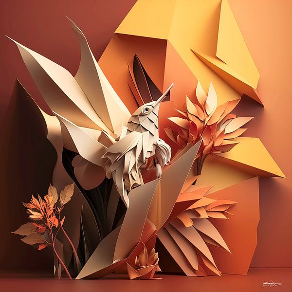 Origami eines Vogels von Gelissen Artworks