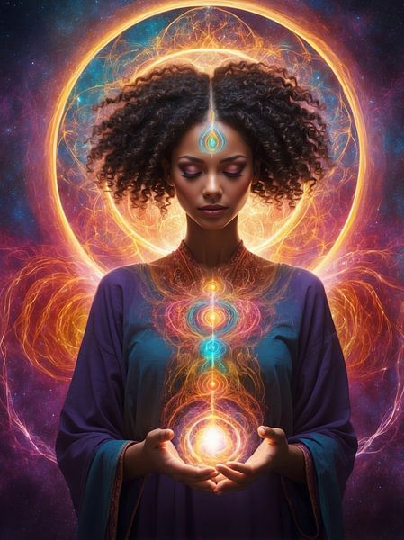 meditation potrait women by hisam colours