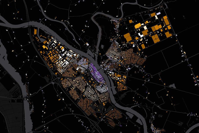Carte de l'abscisse de Kampen par Maps Are Art