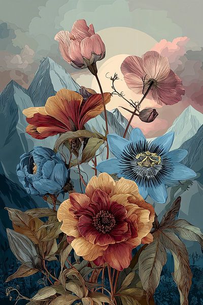 Bergblumen bei Sonnenuntergang Nr. 7 von Studio BB