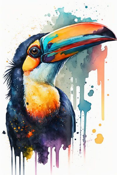 Tukan - Aquarell von New Future Art Gallery
