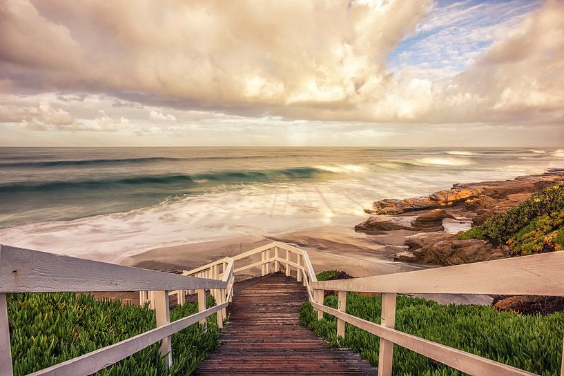 Down The Stairs To Coastal Drama by Joseph S Giacalone Photography