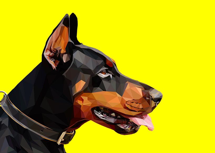 Dobermann Hund in Low Poly von Yoga Art 15