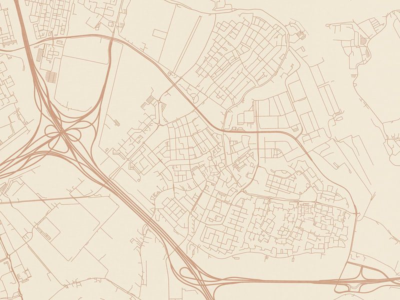 Carte de Ridderkerk au style Terracotta par De Kaartenwinkel