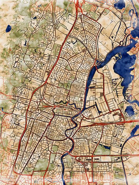 Karte von Haarlem im stil 'Serene Summer' von Maporia