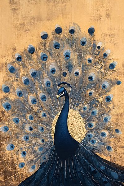 Paon dans le style de l'art doré par Imperial Art House