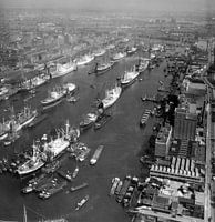 Maashaven Rotterdam 1958 Luftbildaufnahme
