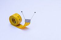 Snail made from tape measure and pins