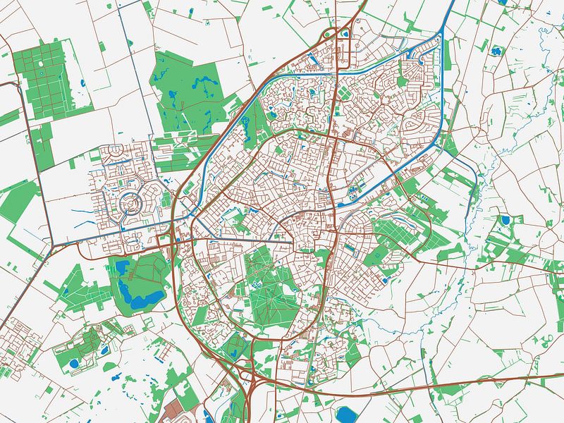 Carte de Assen dans le style Urban Ivory par De Kaartenwinkel