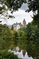 Kathedrale von Wetzlar über die Lahn mit Spiegelungen