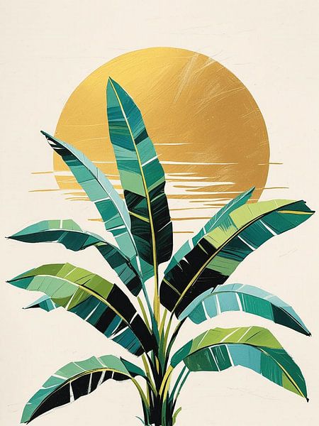 Golden Sun &amp; Tropical Leaves von Artistic