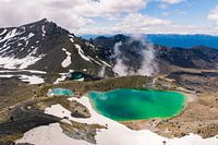 Uitzicht op de Emerald Lakes in Tongariro Nationaal Park, Nieuw-Zeeland
