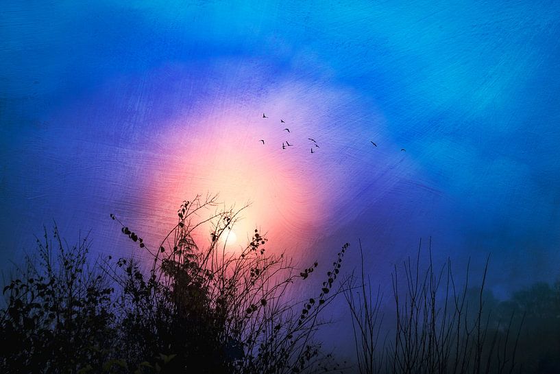 Lever de soleil dans la brume - Art photographique minimaliste par Dirk Wüstenhagen