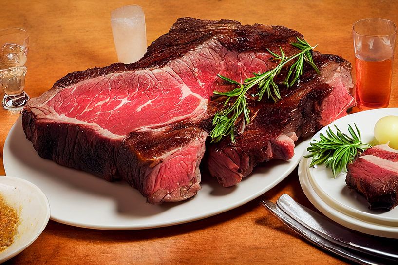 Roastbeef auf einem Teller Illustration von Animaflora PicsStock