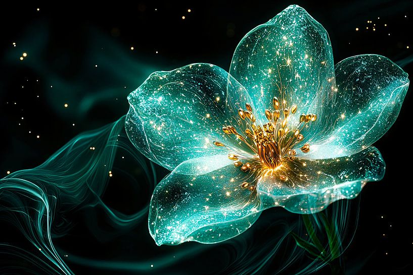 Glänzende Blume mit goldenen Akzenten von Art & Soul Creations