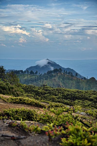 High volcanic hills under a vast sky by Frank Photos