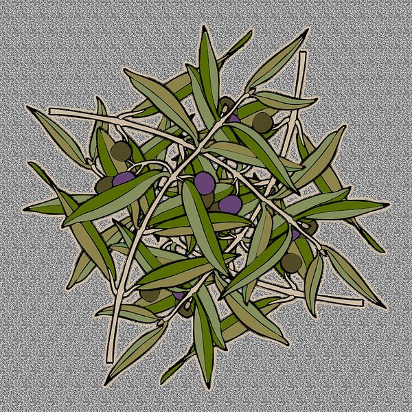 GRAFISCHE PRINT OLIJF 3 van IYAAN