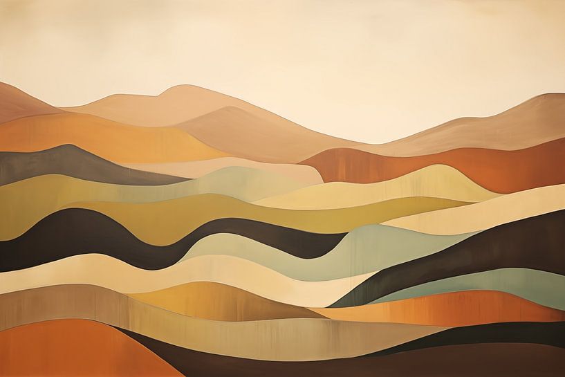 Abstract heuvel landschap #4 van Bert Nijholt