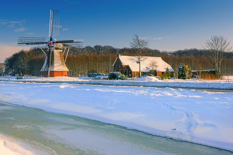 Hiver et neige au moulin de Fraeylema par Henk Meijer Photography