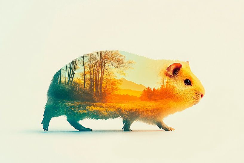 Fantasievolle Meerschweinchenwelt von Poster Art Shop