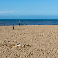Beach activity in October