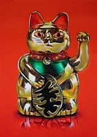 Maneki Neko (lucky cat) painting