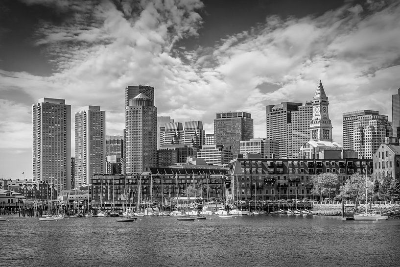 BOSTON Skyline North End &amp; Financial District | Monochrome by Melanie Viola
