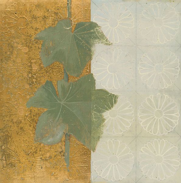 White Hollyhock Square III, Kathrine Lovell by Wild Apple