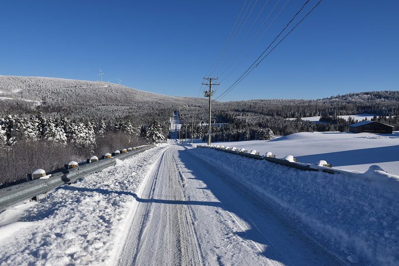Eine Landstraße im Winter von Claude Laprise