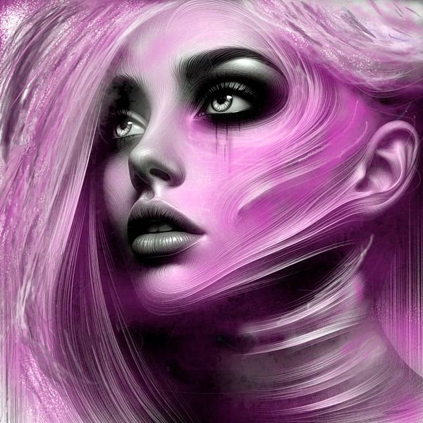 Portrait in lilac. by Ineke de Rijk