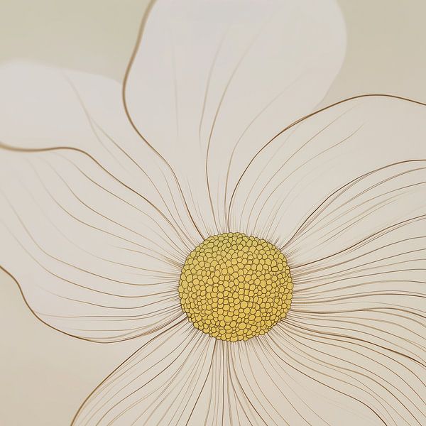 Fleur en beige et jaune par Bert Nijholt